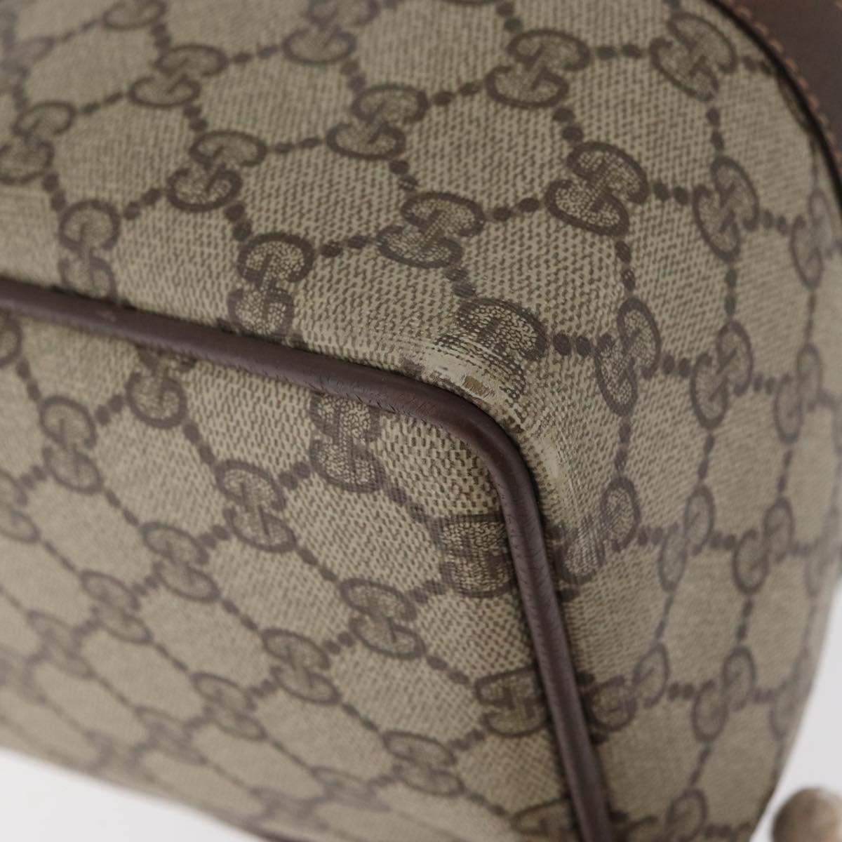 GUCCI GG Supreme Web Sherry Line Hand Bag PVC Beige Gold 40 02 007 Auth 180185
