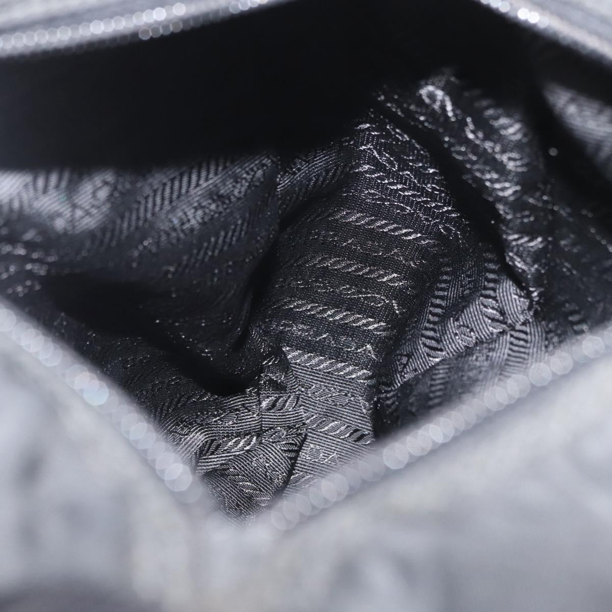 PRADA Shoulder Bag Nylon Black Silver Auth 180187