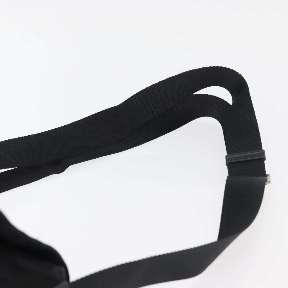 PRADA Shoulder Bag Nylon Black Silver Auth 180187