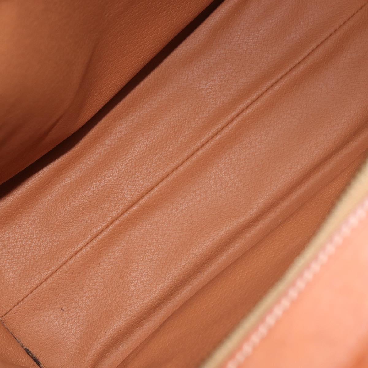 CELINE Macadam Canvas Tote Bag PVC Leather Brown Gold Auth 180188