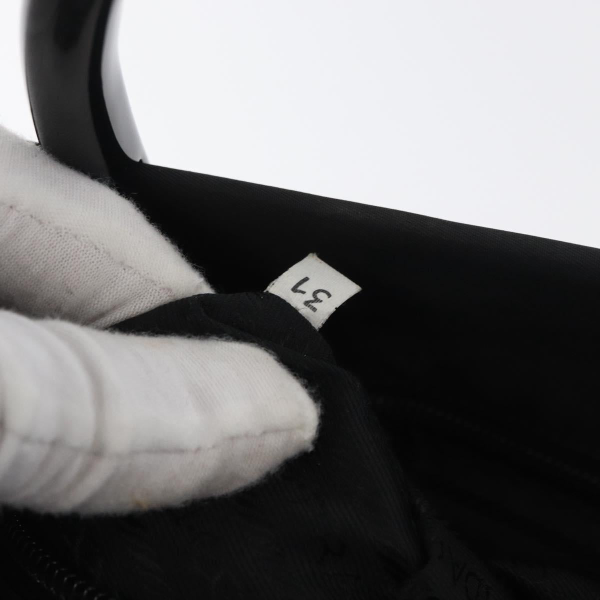 PRADA Hand Bag Nylon Black Silver Auth 180193