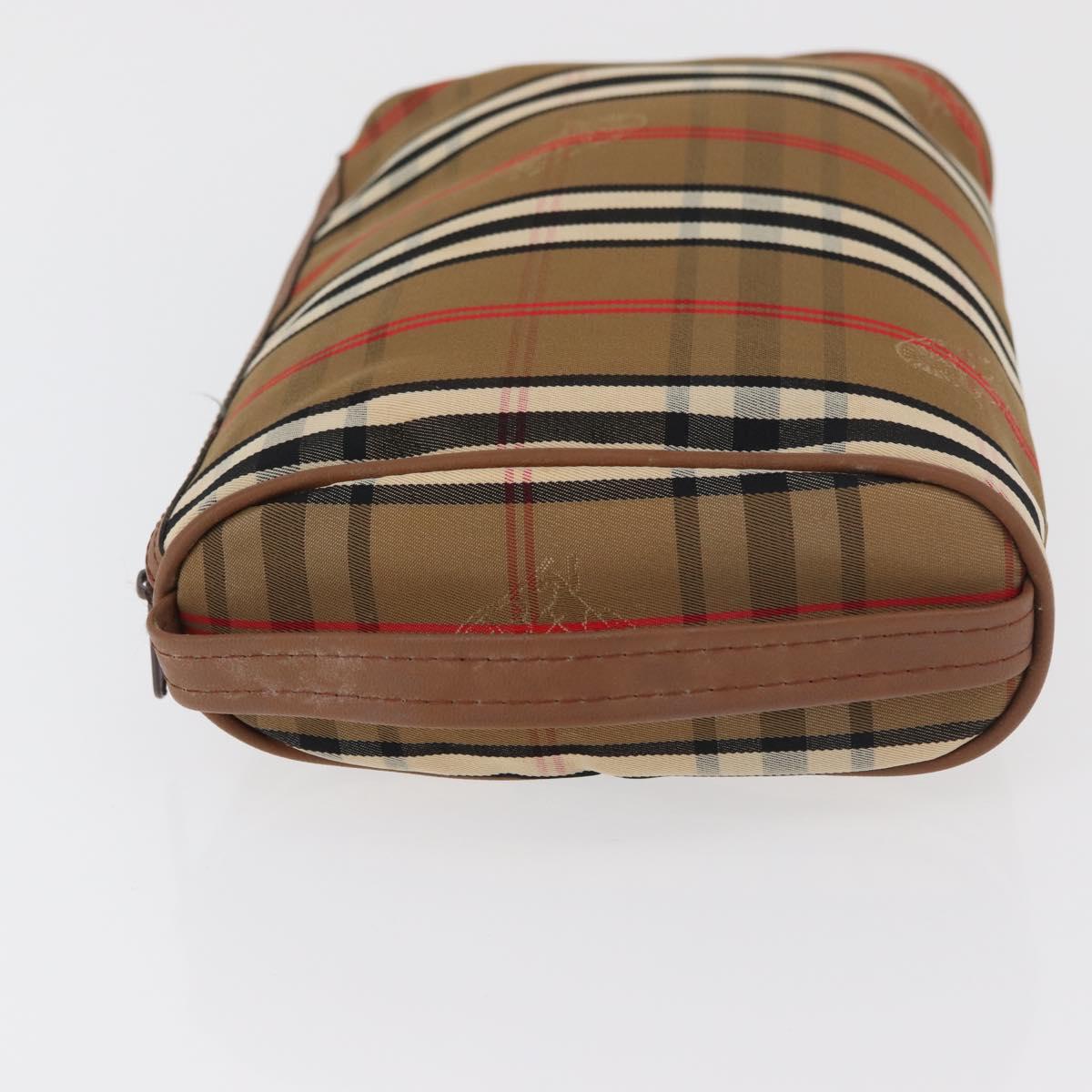 Burberrys Nova Check Clutch Bag Canvas 2 Set Beige Auth 180194