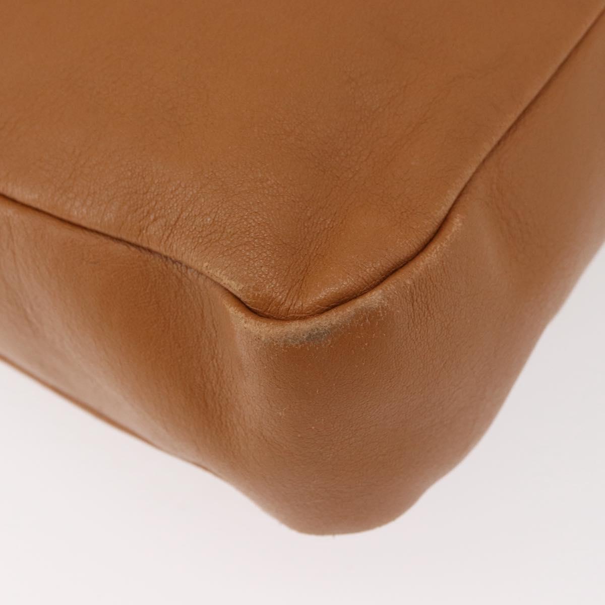 Chloe Shoulder Bag Leather Brown Gold Auth 180199