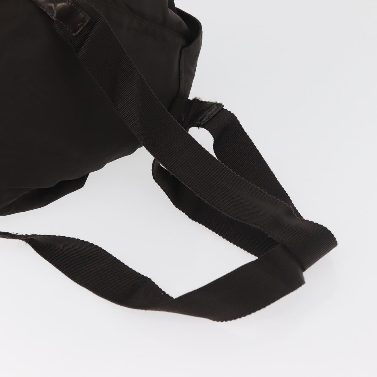 PRADA Backpack Nylon Brown Silver Auth 180200