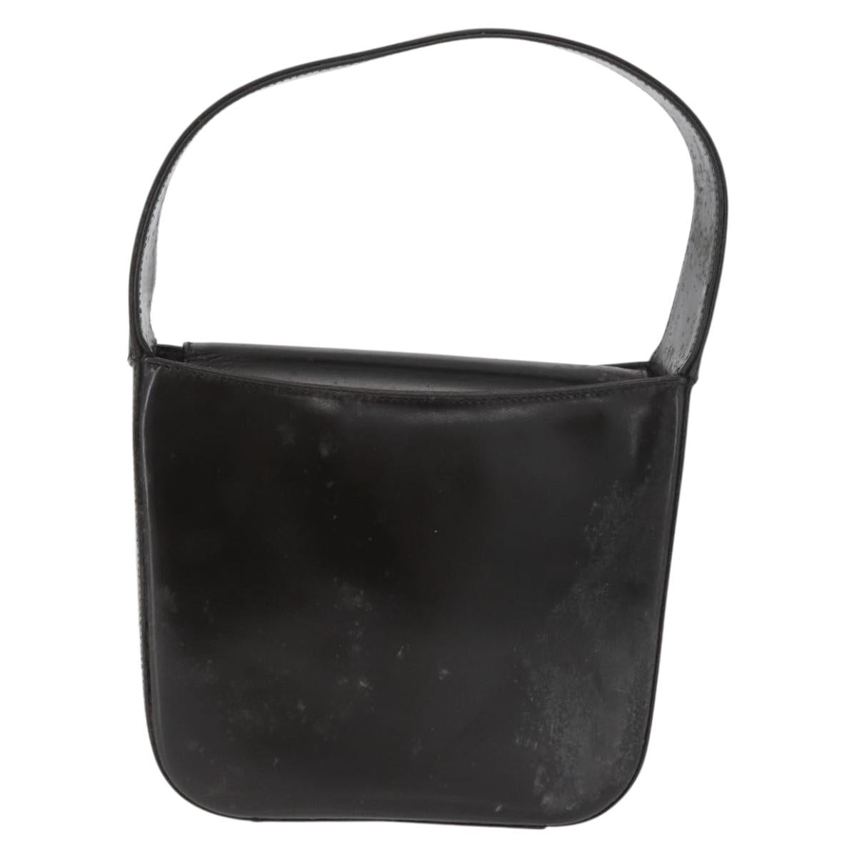 GUCCI Shoulder Bag Patent leather Brown Silver Auth 180202