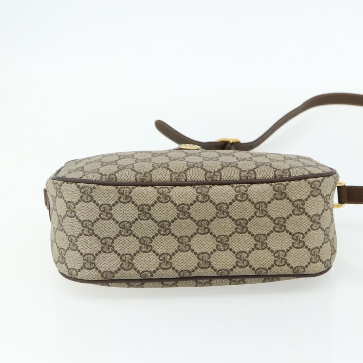 GUCCI GG Supreme Web Sherry Line Bag PVC Beige Gold 89 02 077 Auth 180205