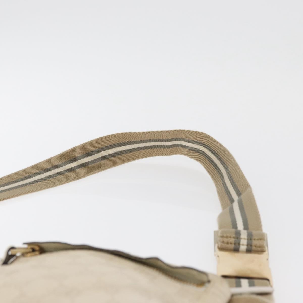 GUCCI GG Canvas Sherry Line Waist bag White Gold 28566 Auth 180206