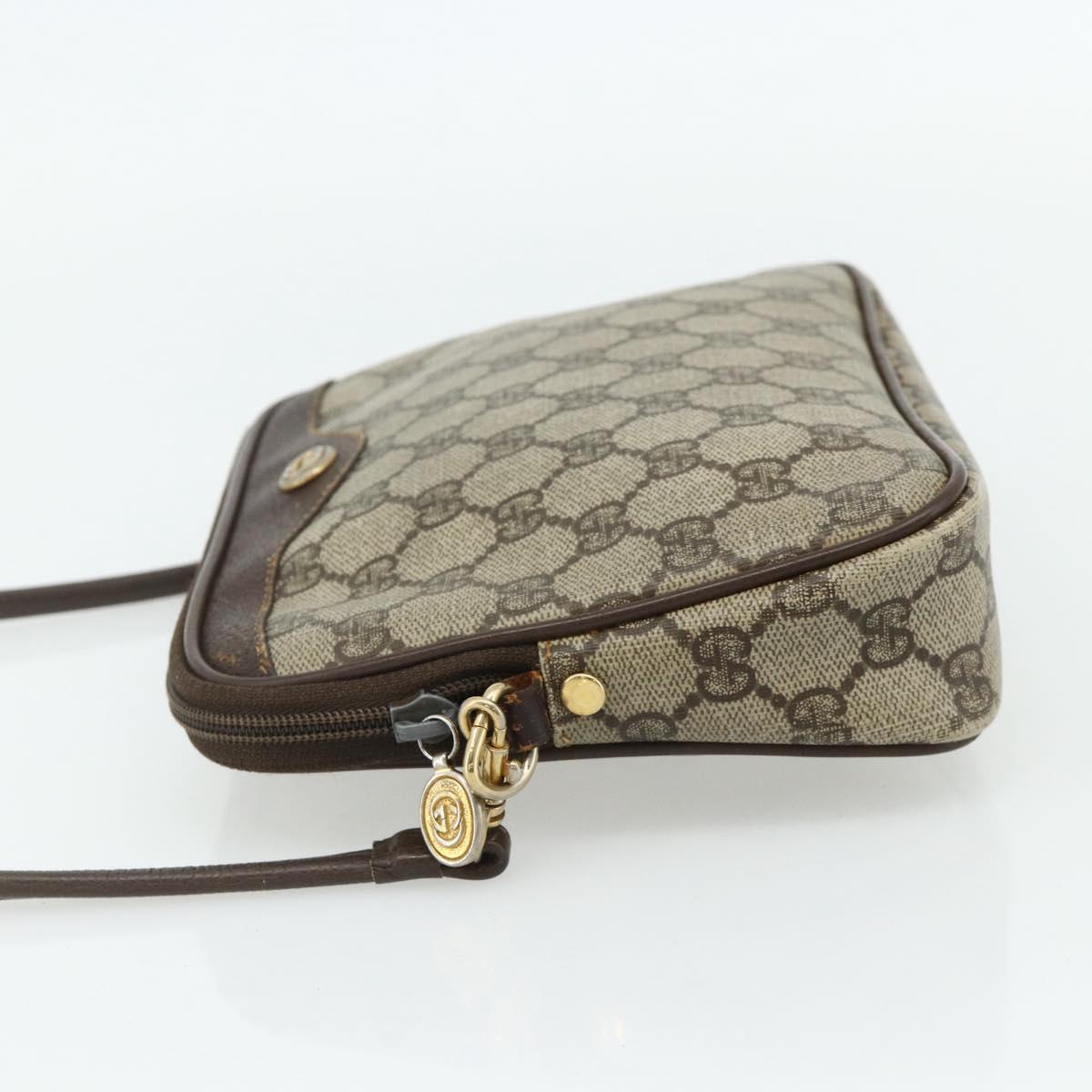 GUCCI GG Supreme Shoulder Bag PVC Beige Gold 97 02 068 Auth 180207