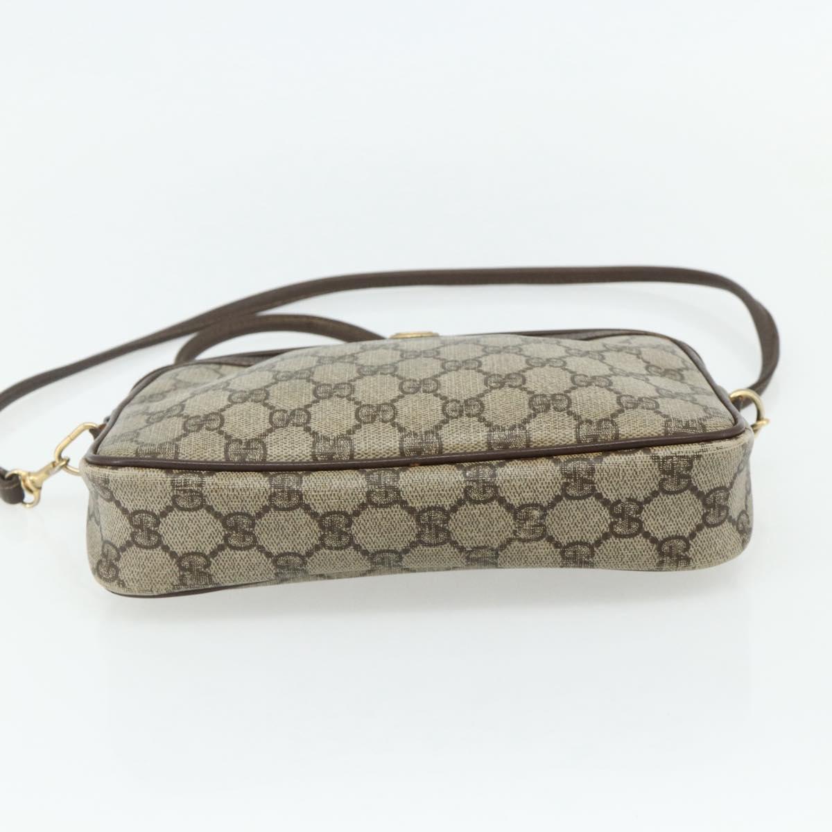 GUCCI GG Supreme Shoulder Bag PVC Beige Gold 97 02 068 Auth 180207