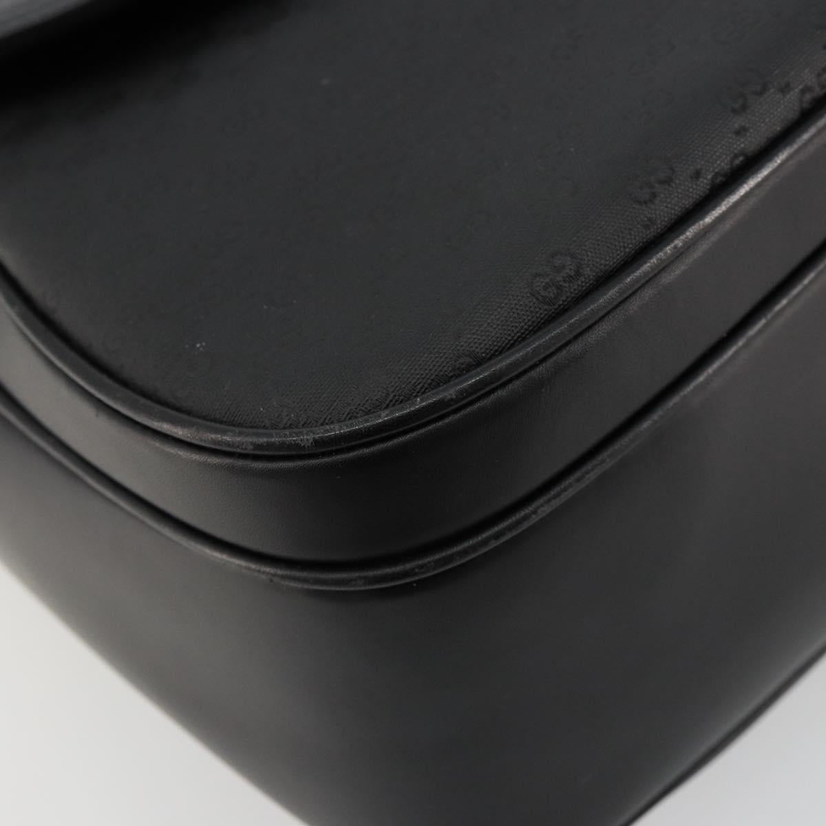 GUCCI Micro GG Supreme Shoulder Bag PVC Black Gold 001 256 1044 Auth 180209