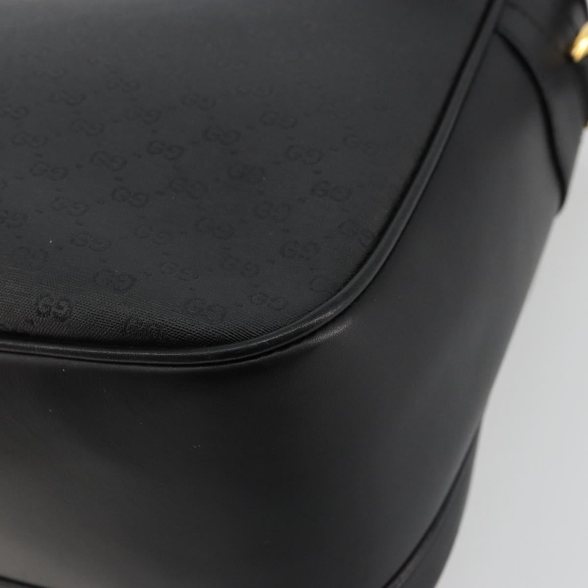 GUCCI Micro GG Supreme Shoulder Bag PVC Black Gold 001 256 1044 Auth 180209