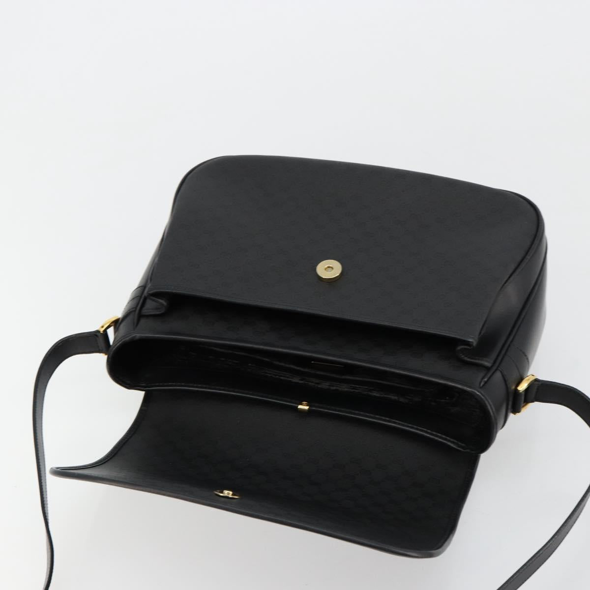 GUCCI Micro GG Supreme Shoulder Bag PVC Black Gold 001 256 1044 Auth 180209
