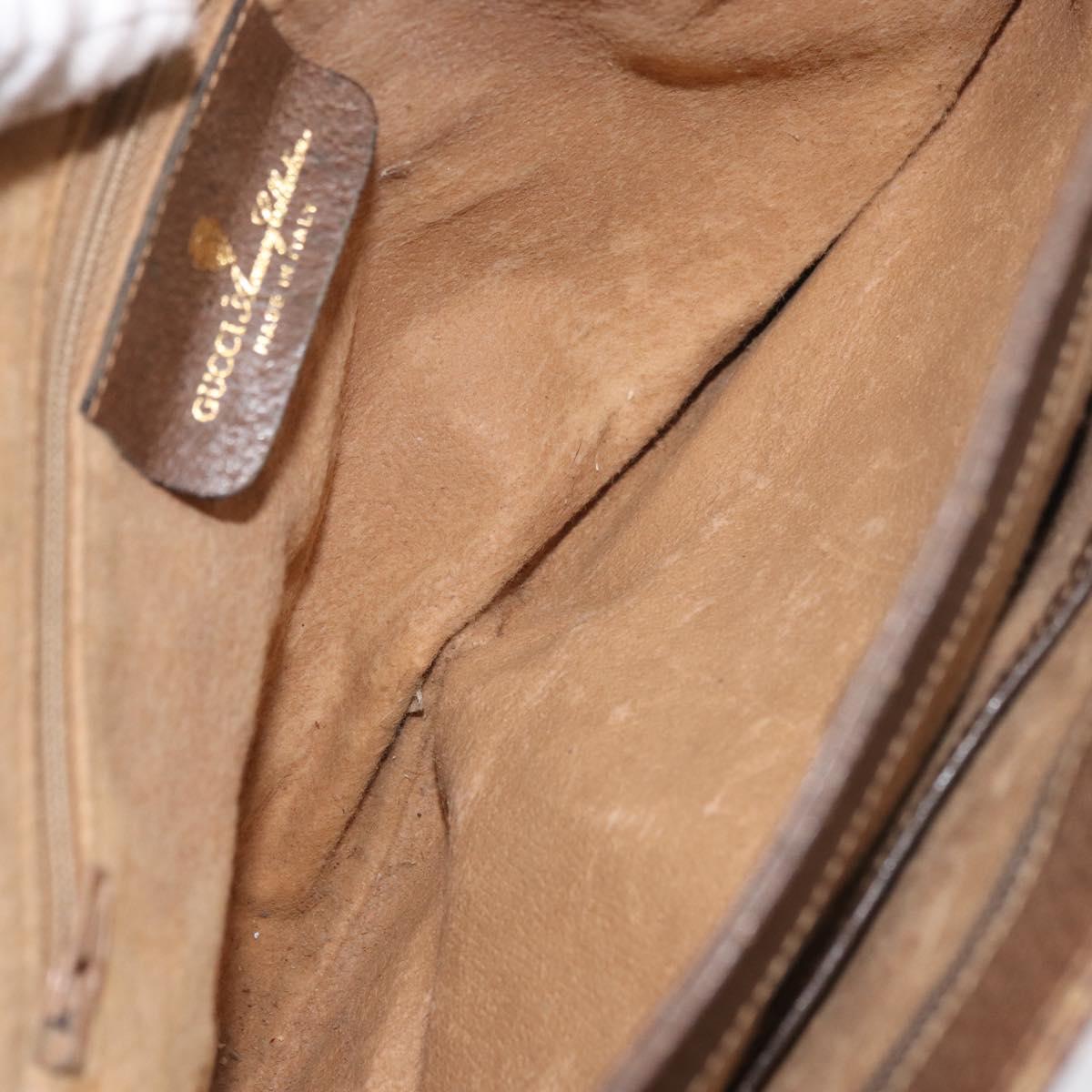 GUCCI GG Supreme Hand Bag PVC Beige Gold Auth 180212