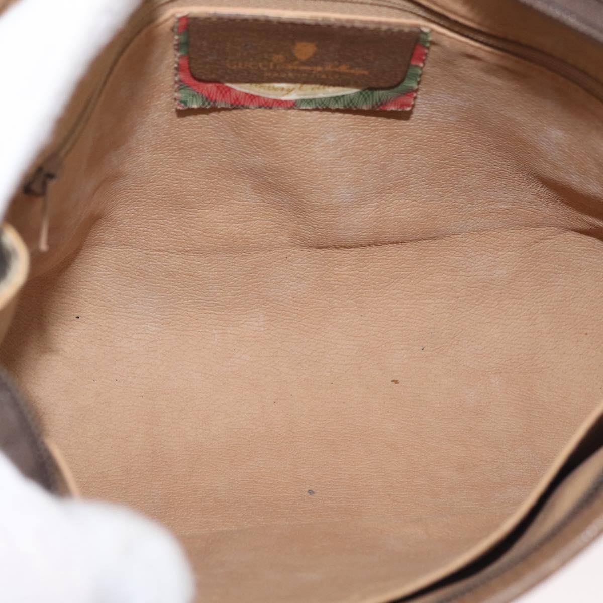 GUCCI GG Supreme Clutch Bag PVC Beige Gold 97 01 038 Auth 180213