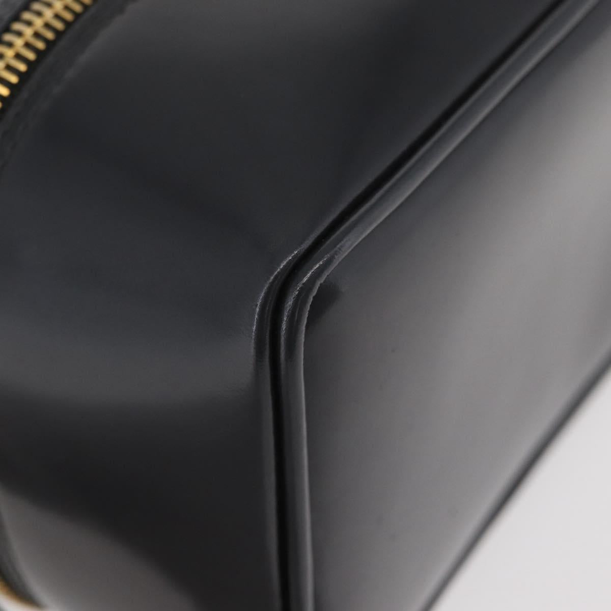 GUCCI Bamboo Vanity Hand Bag Patent leather Gray Gold 032 1705 0151 Auth 180214