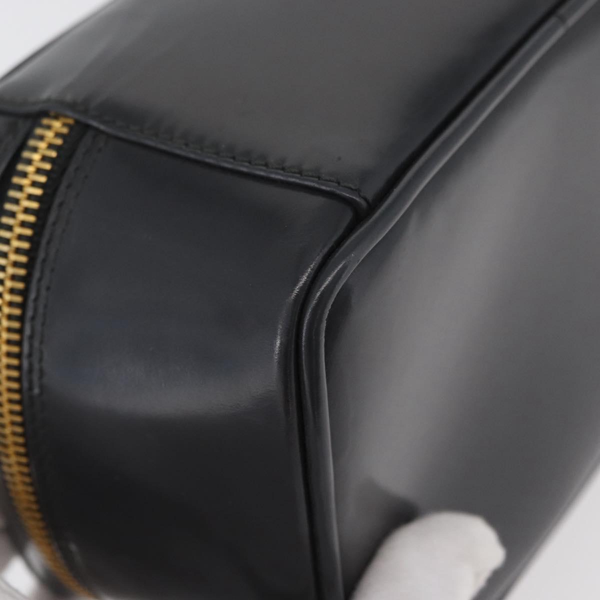 GUCCI Bamboo Vanity Hand Bag Patent leather Gray Gold 032 1705 0151 Auth 180214