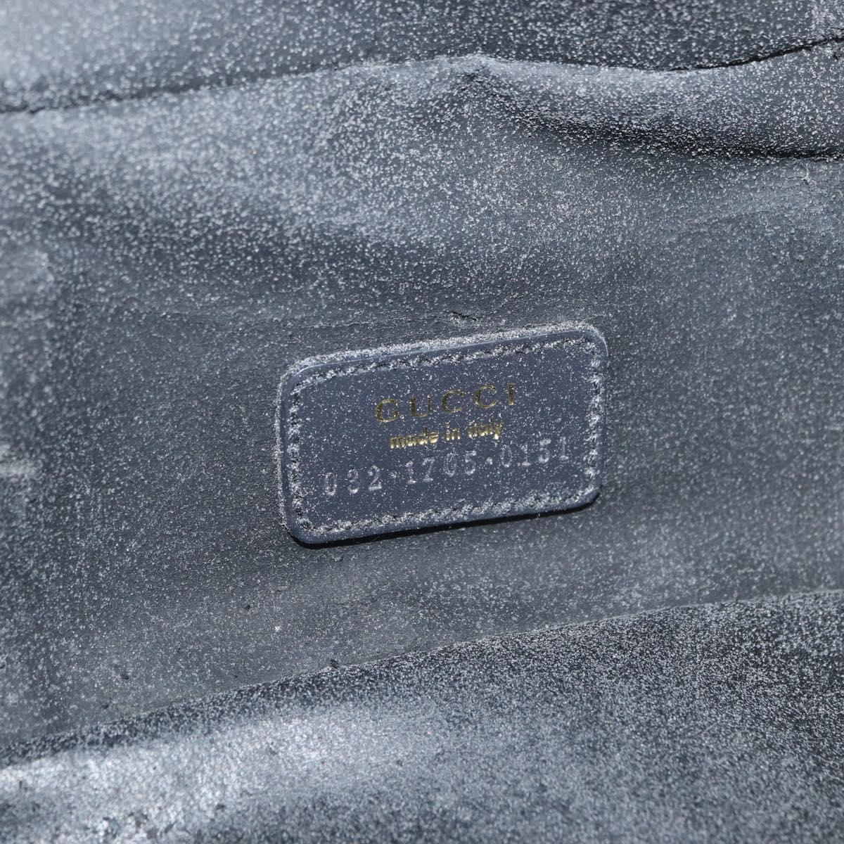 GUCCI Bamboo Vanity Hand Bag Patent leather Gray Gold 032 1705 0151 Auth 180214