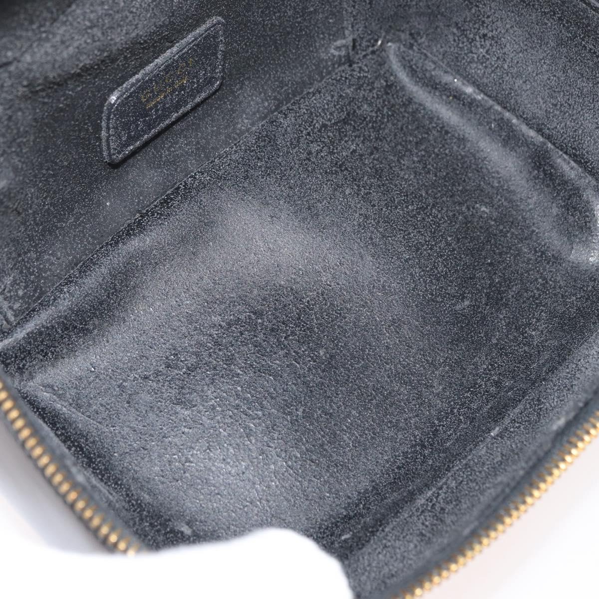 GUCCI Bamboo Vanity Hand Bag Patent leather Gray Gold 032 1705 0151 Auth 180214