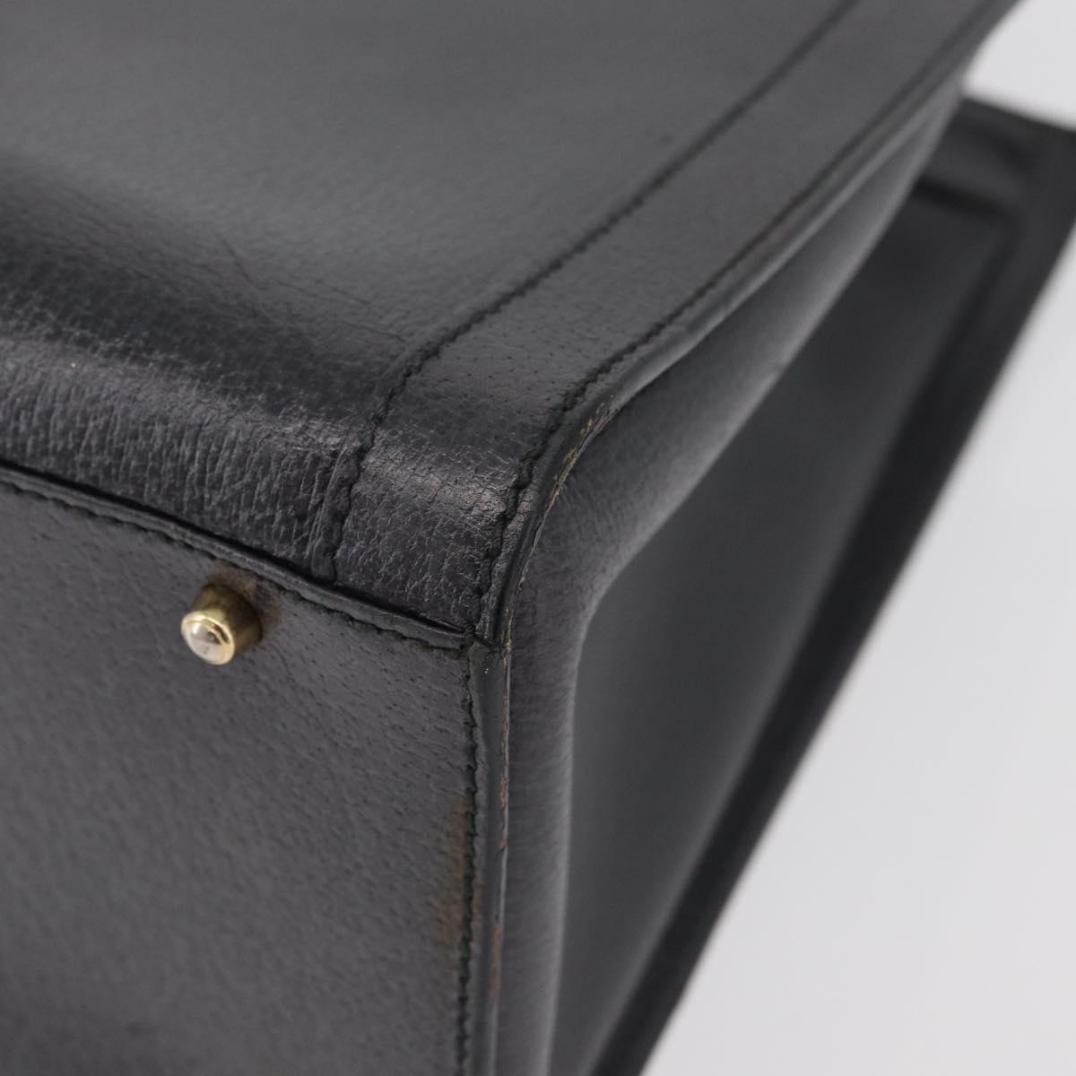 GUCCI Bamboo Tote Bag Leather Black Gold 002 0260 Auth 180220