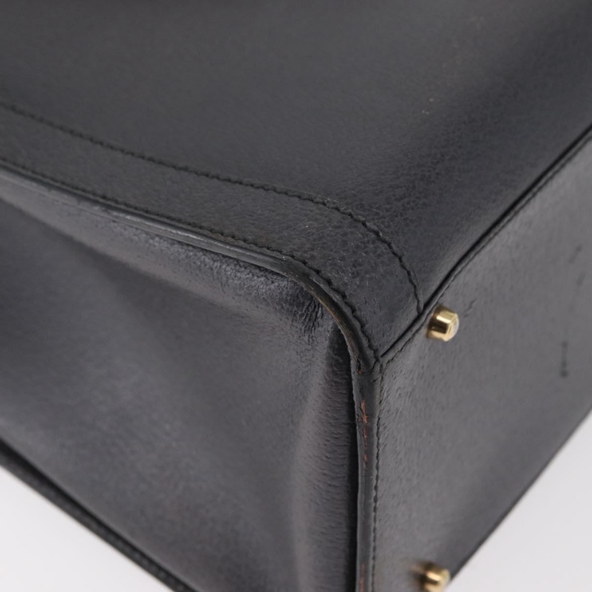 GUCCI Bamboo Tote Bag Leather Black Gold 002 0260 Auth 180220