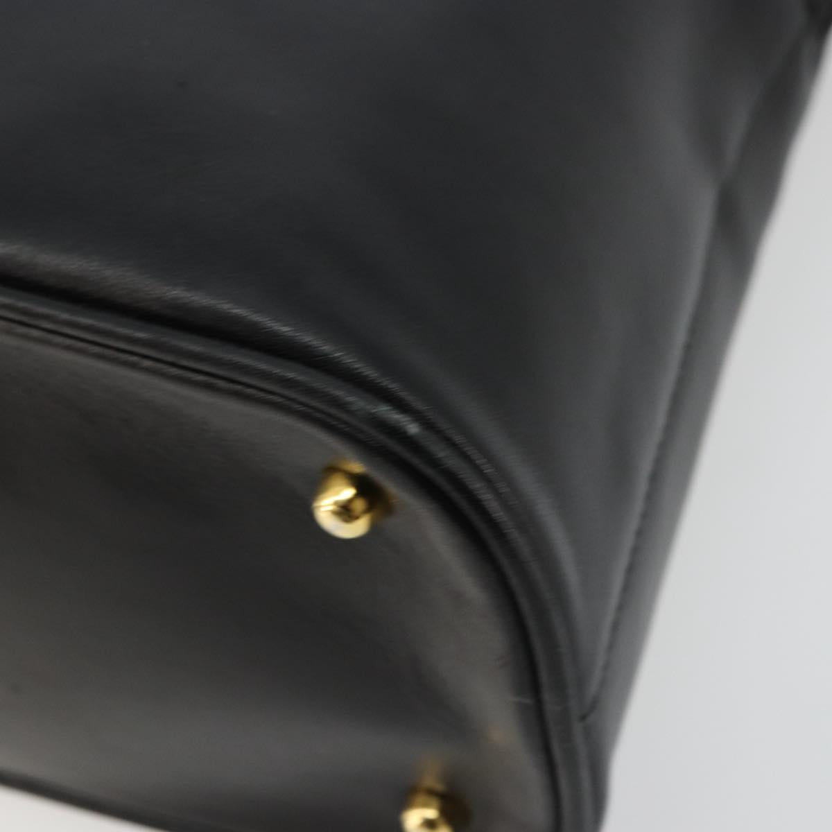 GUCCI Bamboo Hand Bag Leather Black Gold 000 2214 0289 Auth 180221
