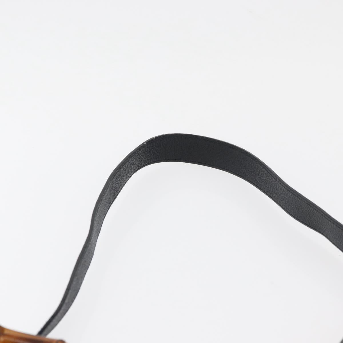 GUCCI Bamboo Tote Bag Suede 2way Black Gold 002 123 0322 Auth 180227