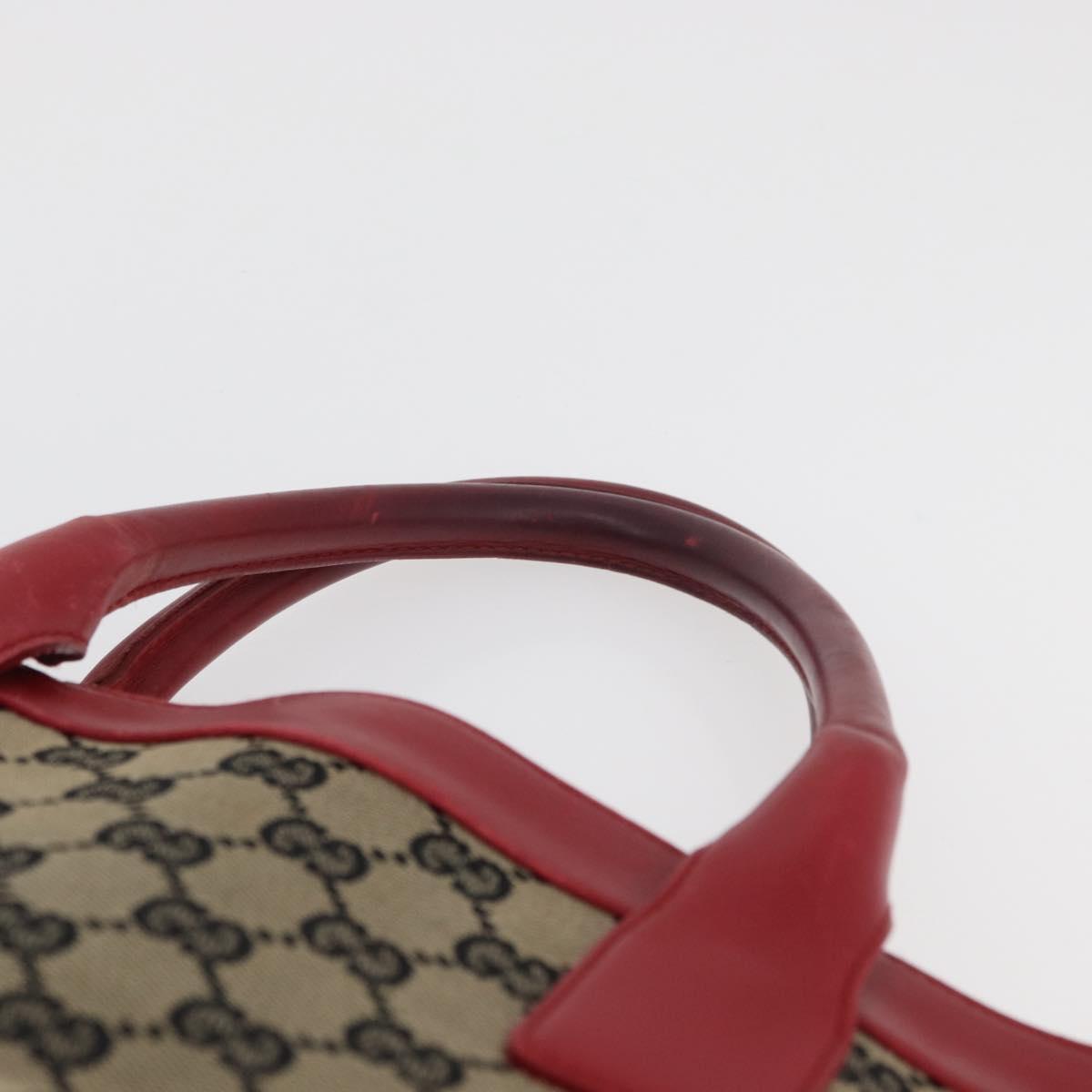 GUCCI GG Canvas Hand Bag Beige Red 002 1121 1669 Auth 180232