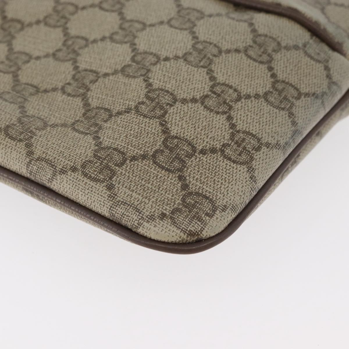 GUCCI GG Supreme Web Sherry Line Bag PVC Beige Gold 904 02 047 Auth 180234