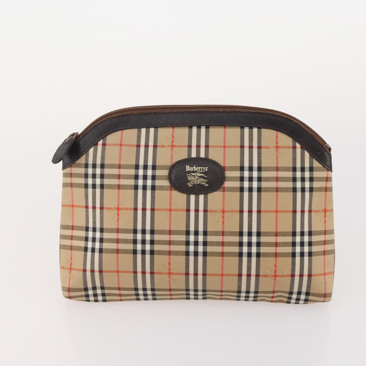 Burberrys Burberry Nova Check Bag Canvas 4 Set Brown Beige Navy Auth 180243