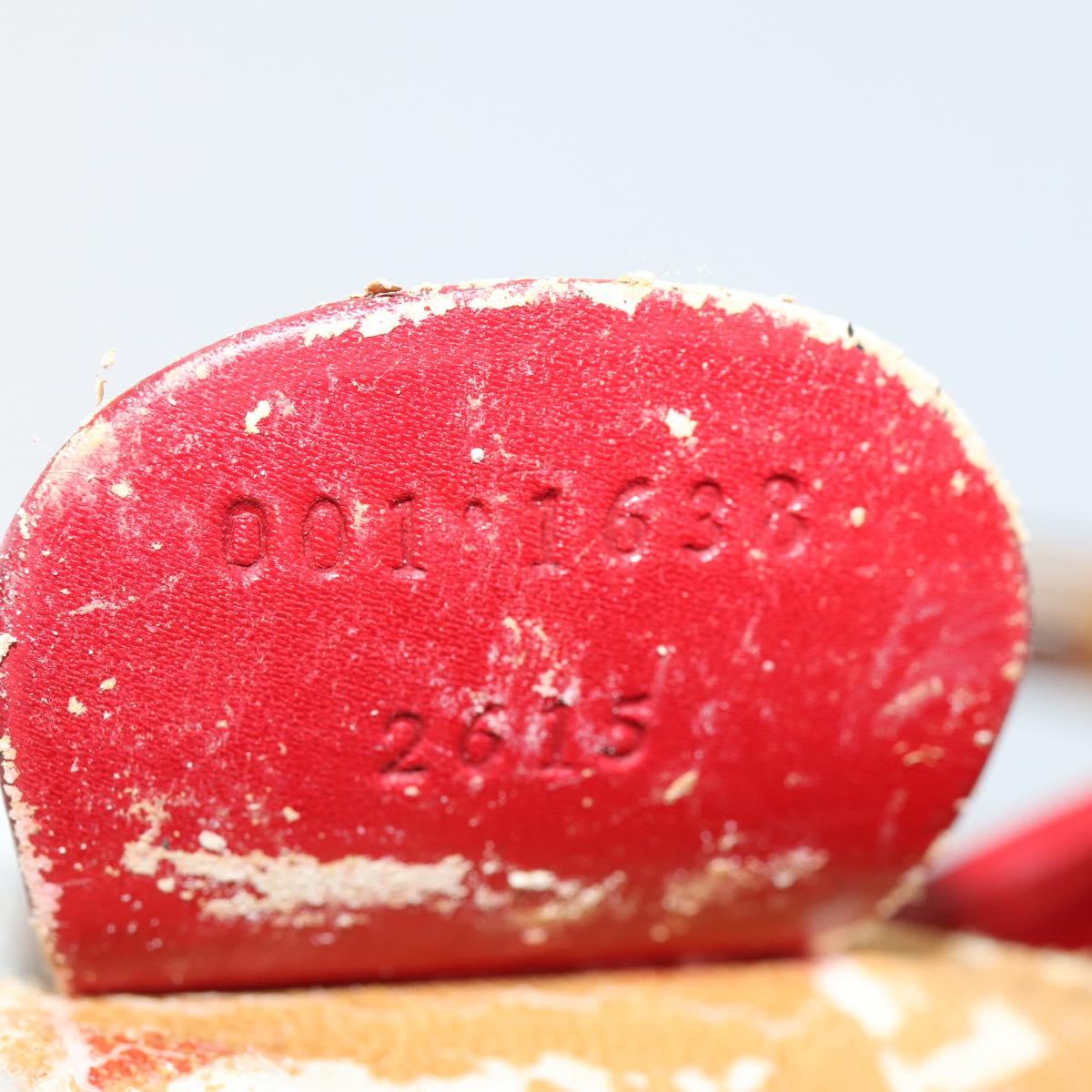 GUCCI Bamboo Shoulder Bag Leather 2way Red Gold 001 1638 Auth 180304