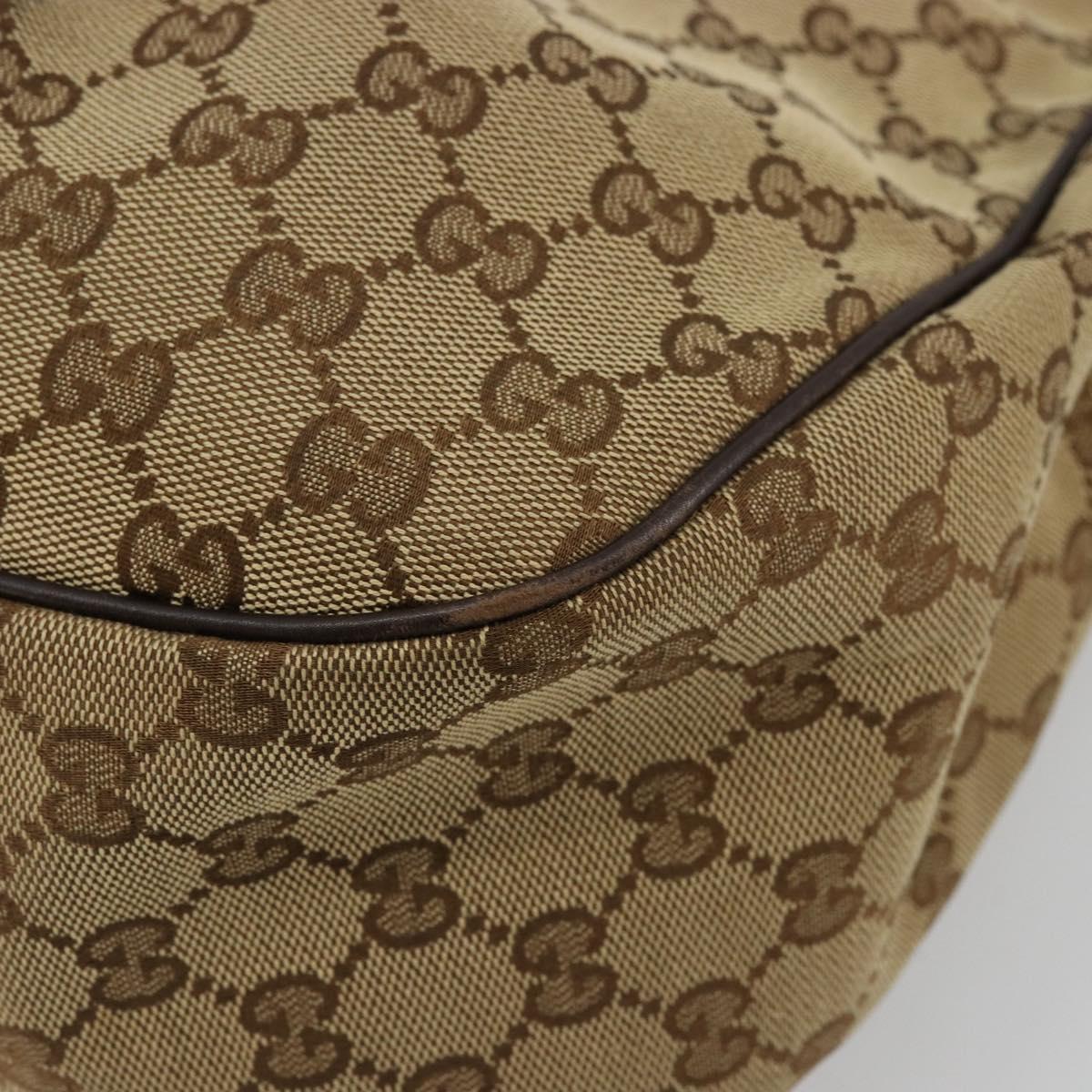 GUCCI GG Canvas Sukey Shoulder Bag Beige Gold 296834 Auth 180306
