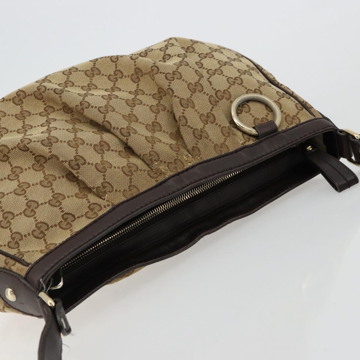 GUCCI GG Canvas Sukey Shoulder Bag Beige Gold 296834 Auth 180306