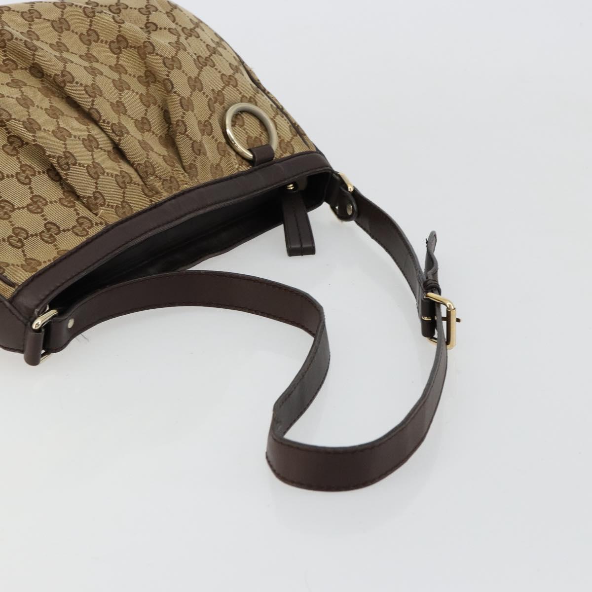 GUCCI GG Canvas Sukey Shoulder Bag Beige Gold 296834 Auth 180306