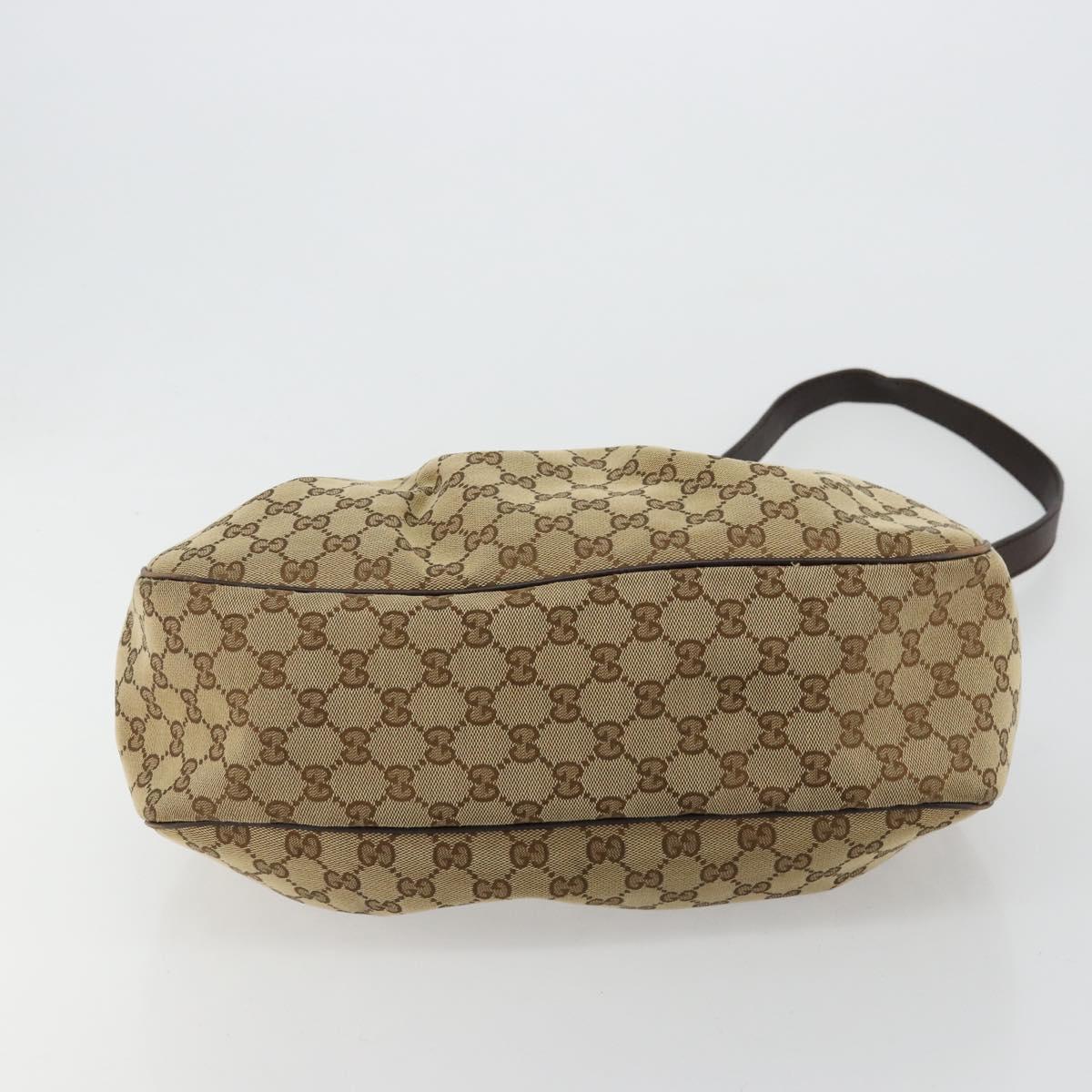 GUCCI GG Canvas Sukey Shoulder Bag Beige Gold 296834 Auth 180306