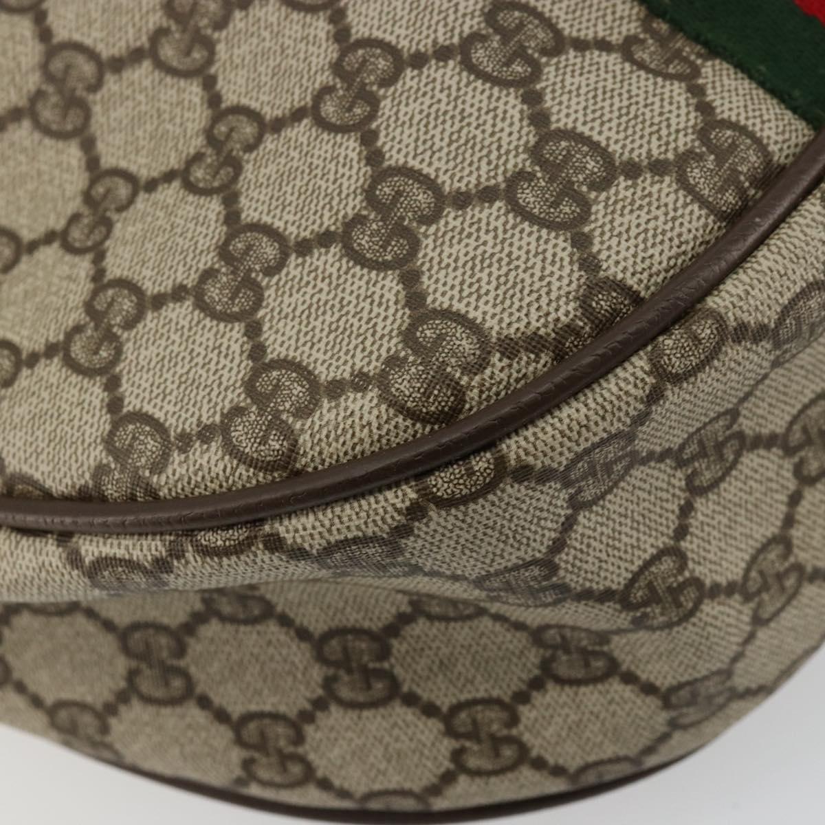 GUCCI GG Supreme Web Sherry Line Bag PVC Beige Gold 10 01 3840 Auth 180307
