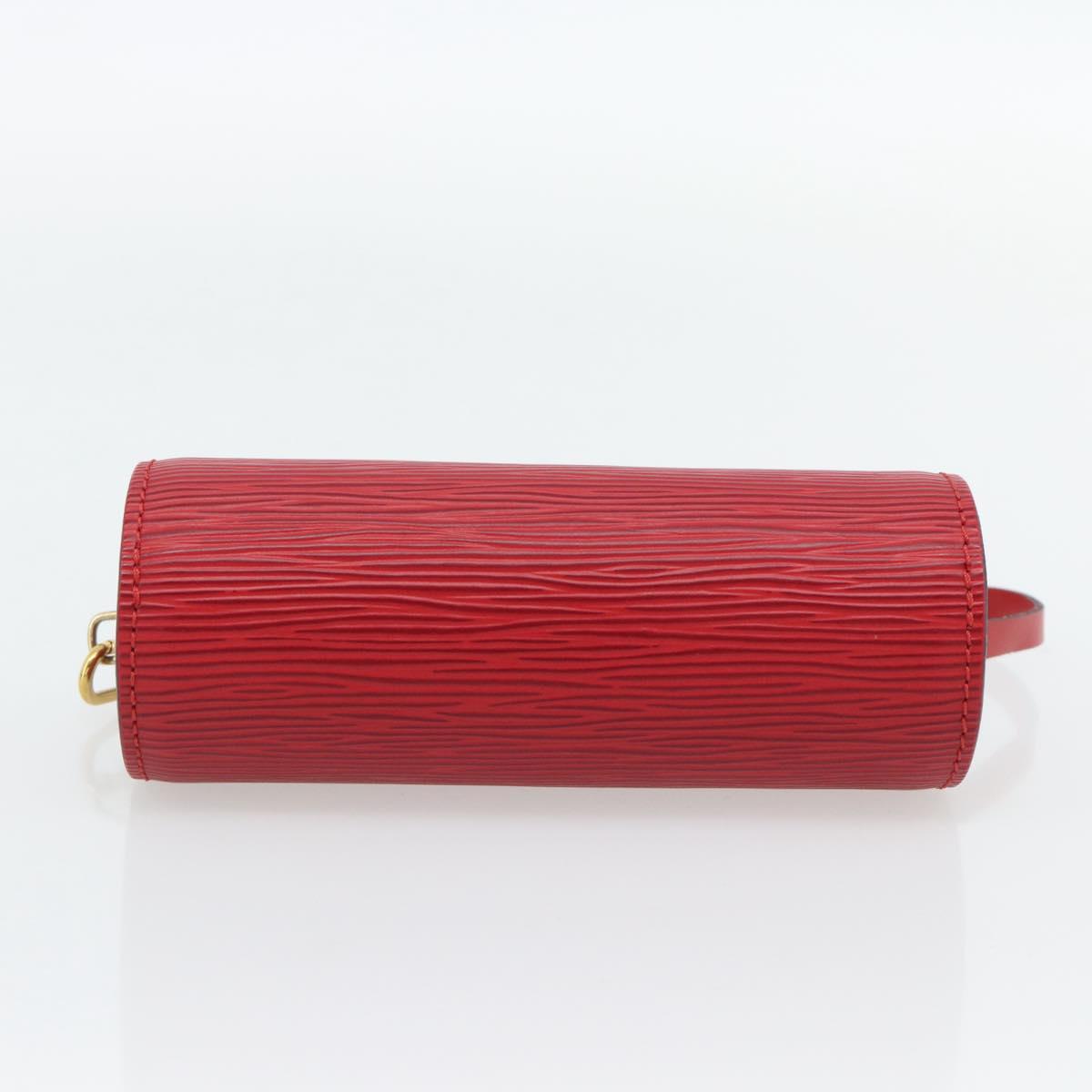 LOUIS VUITTON Epi Soufflot Pouch Accessory Pouch Red LV Auth 180314