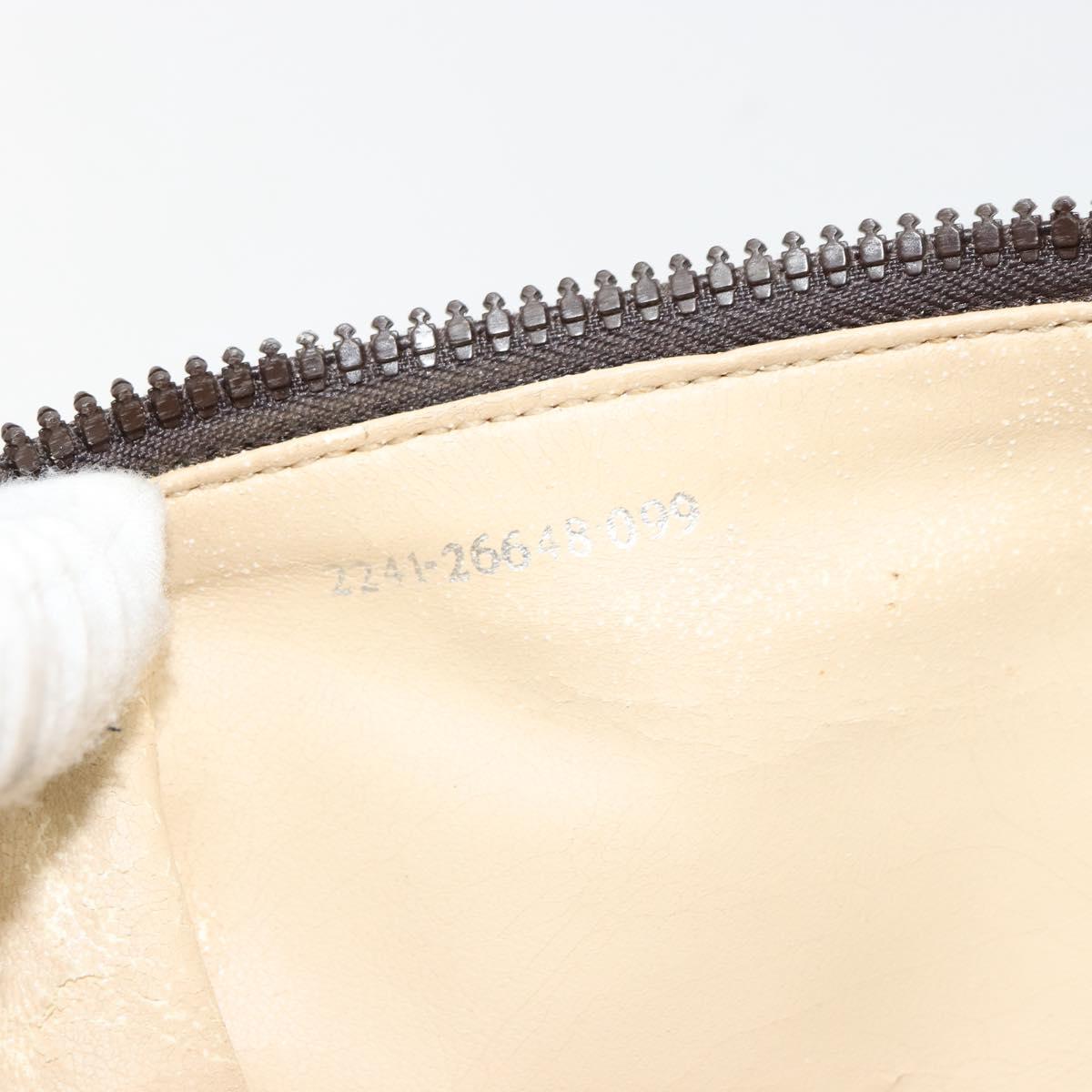 FENDI Zucca Canvas Vanity Hand Bag Black Brown Auth 180329