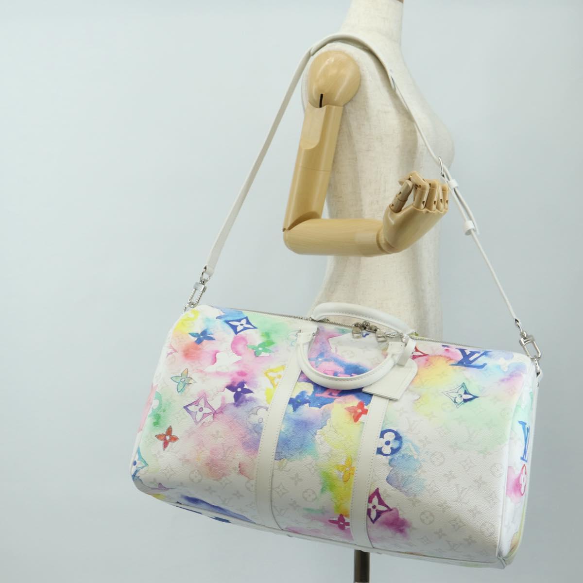 LOUIS VUITTON Watercolor Keepall Bandouliere 50 Bag M45758 LV Auth 180337SAM