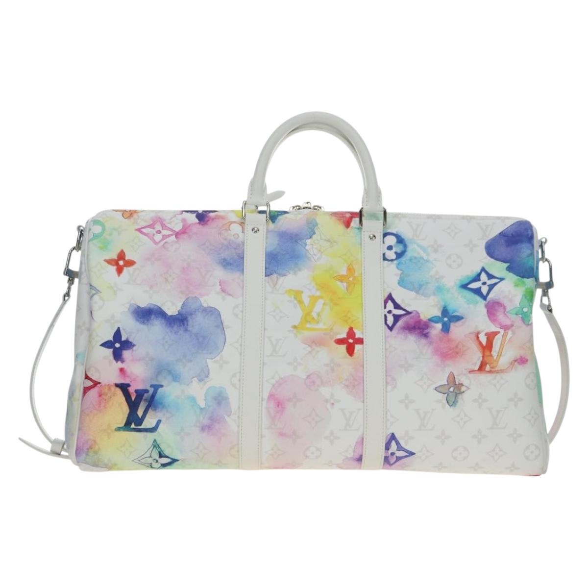 LOUIS VUITTON Watercolor Keepall Bandouliere 50 Bag M45758 LV Auth 180337SAM