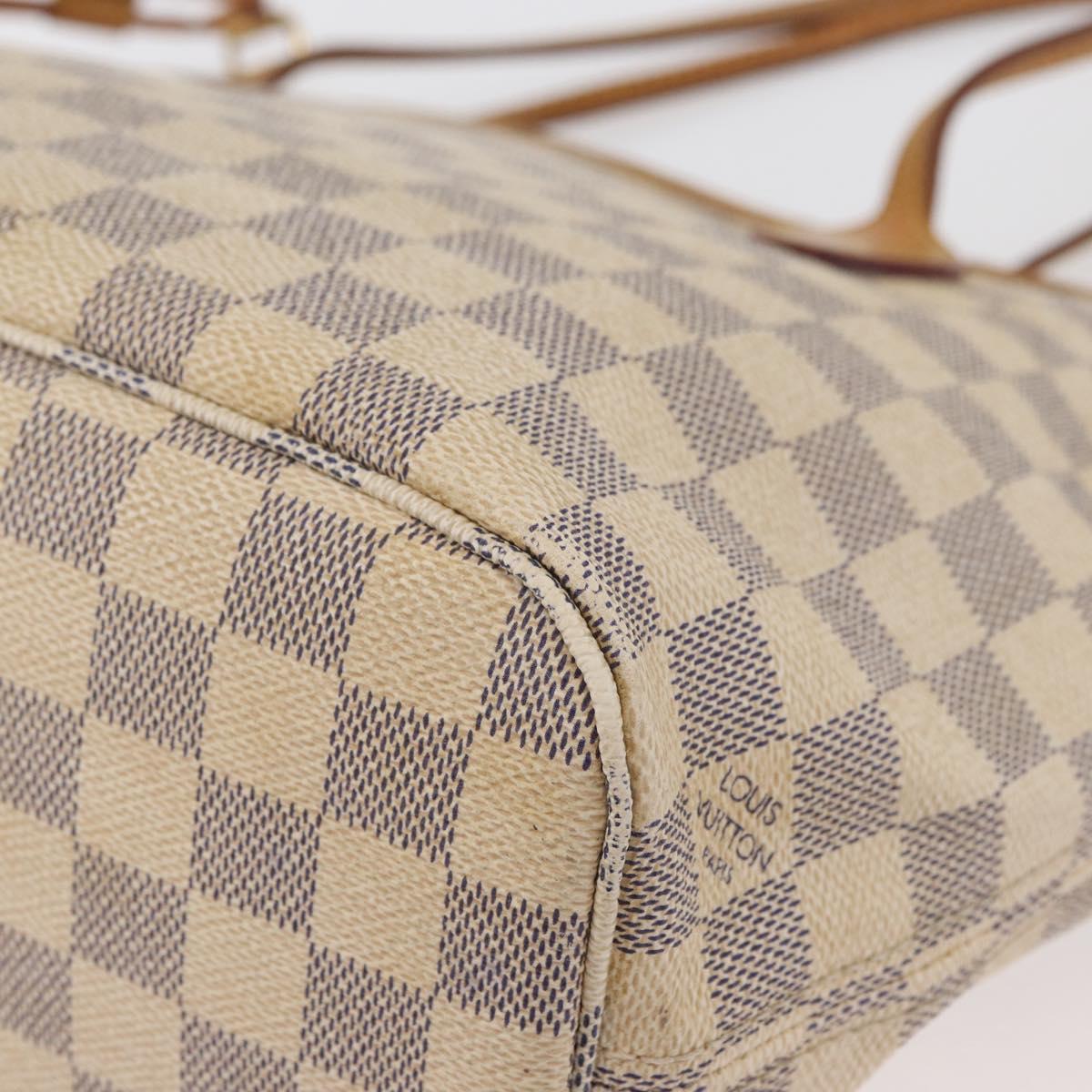 LOUIS VUITTON Damier Azur Neverfull PM Tote Bag N41362 LV Auth 180341