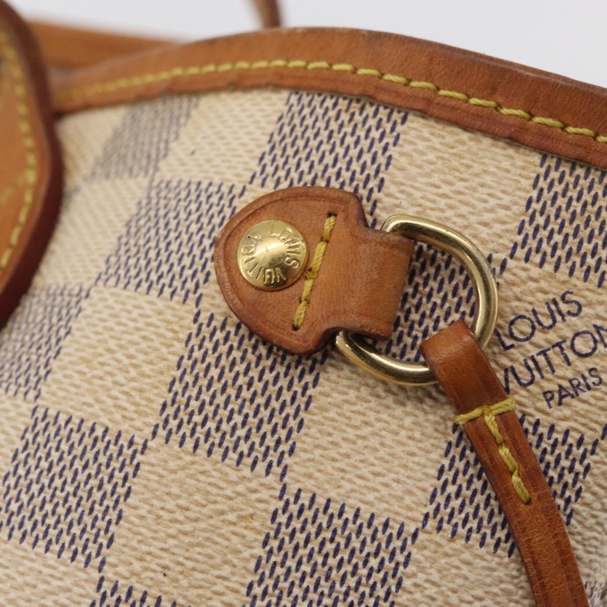 LOUIS VUITTON Damier Azur Neverfull PM Tote Bag N41362 LV Auth 180341