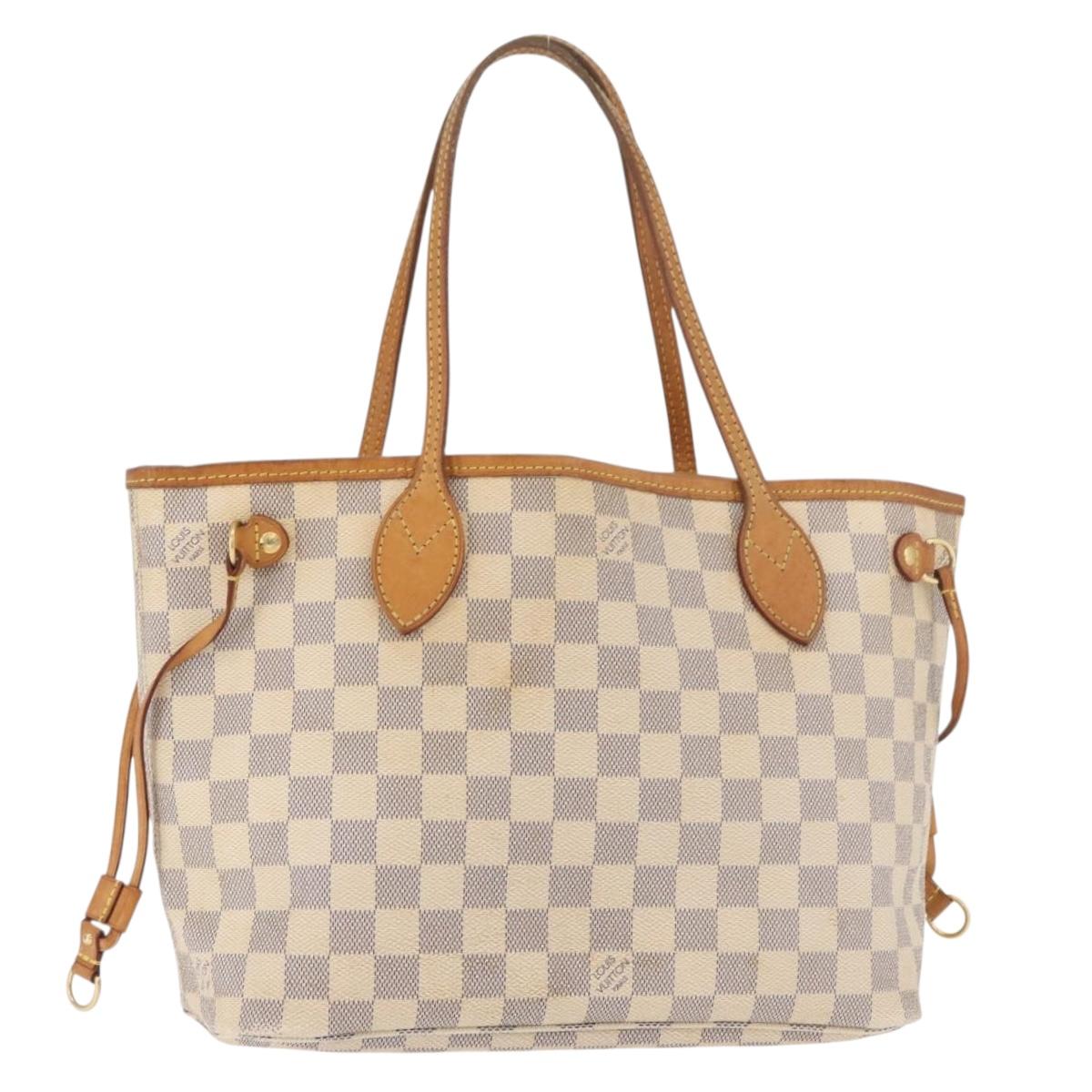 LOUIS VUITTON Damier Azur Neverfull PM Tote Bag N41362 LV Auth 180341