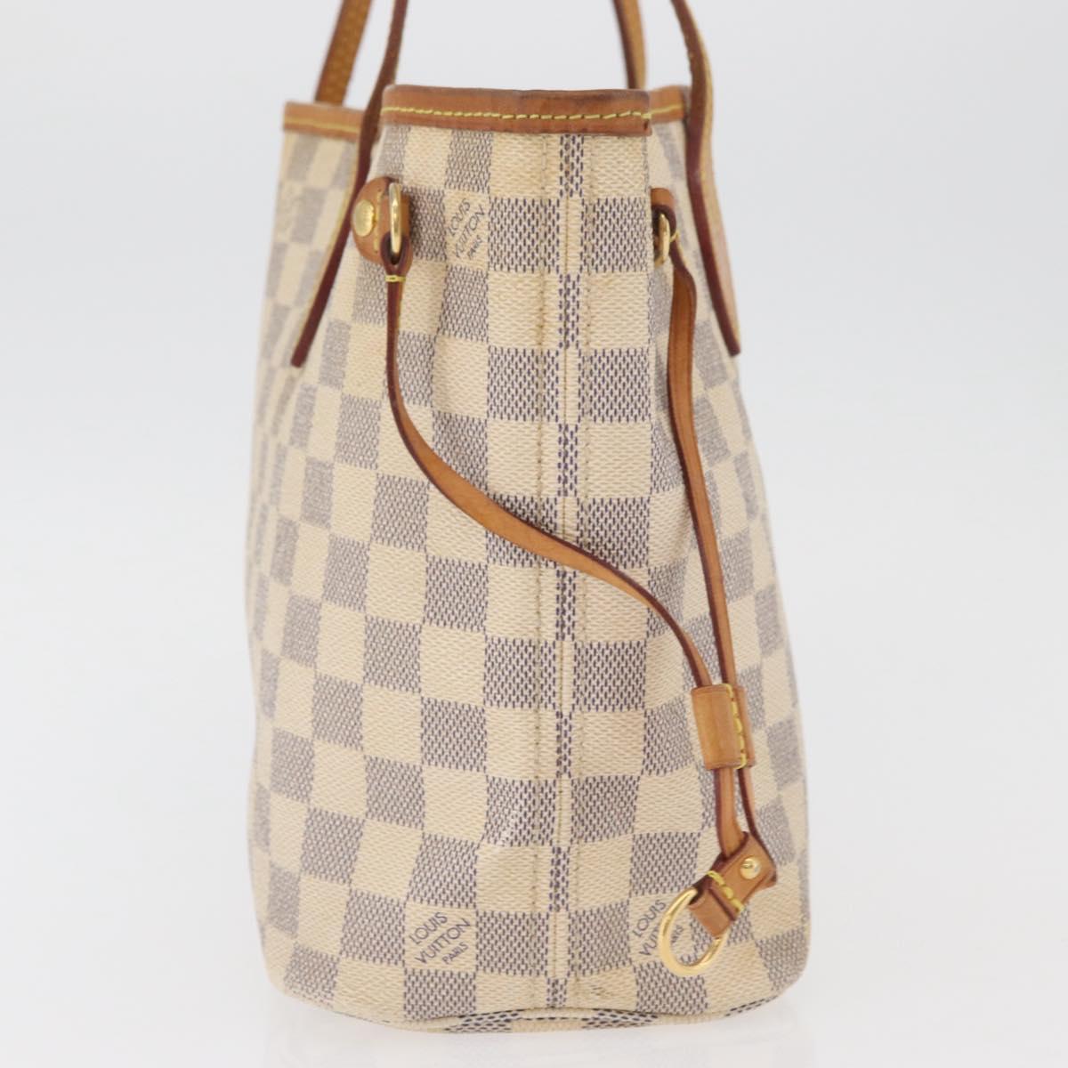 LOUIS VUITTON Damier Azur Neverfull PM Tote Bag N41362 LV Auth 180341