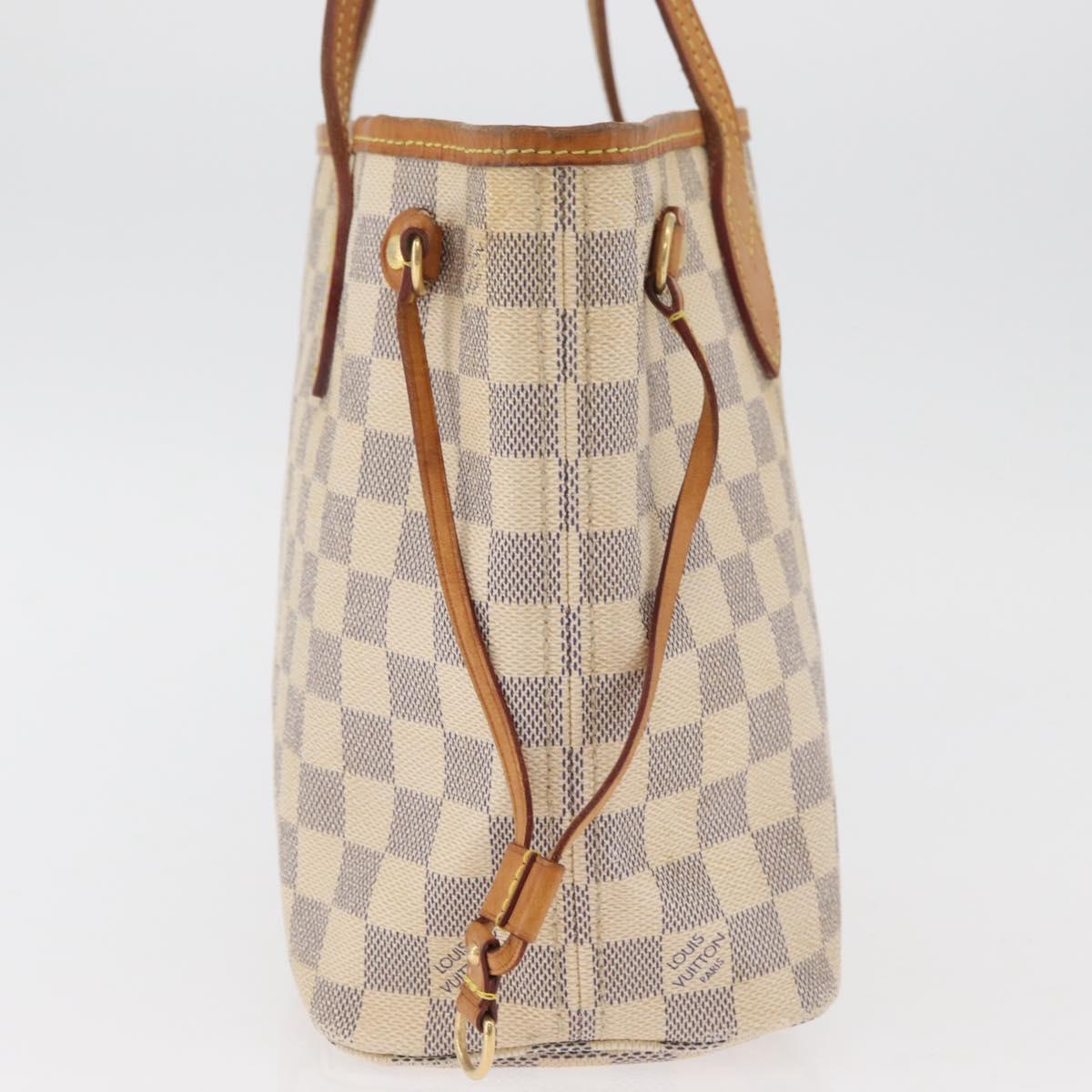 LOUIS VUITTON Damier Azur Neverfull PM Tote Bag N41362 LV Auth 180341