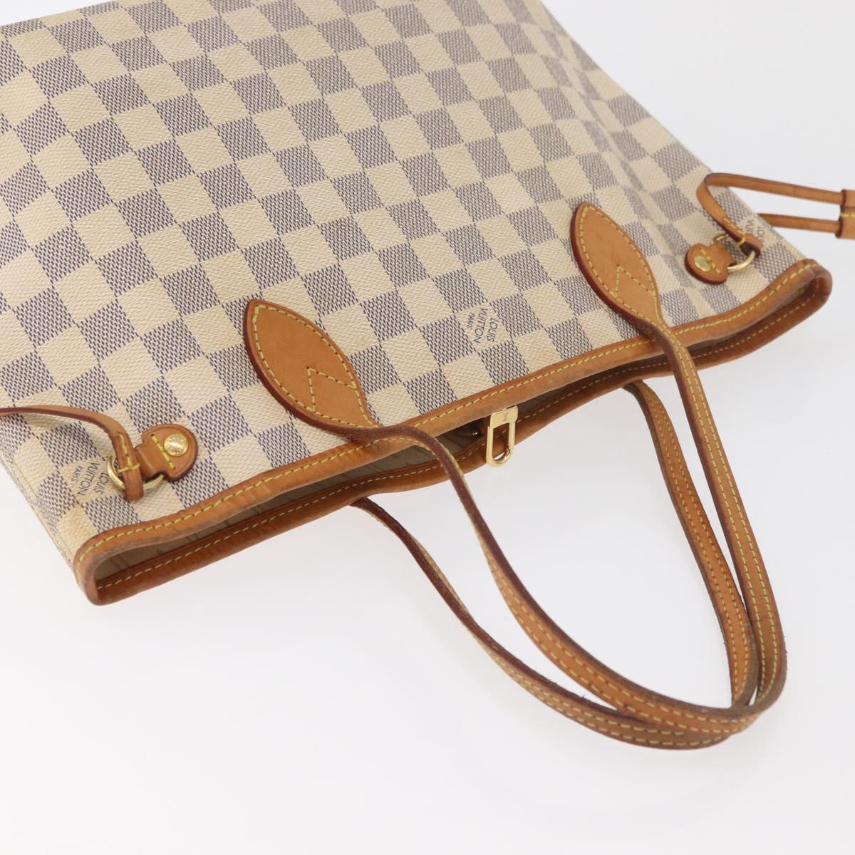 LOUIS VUITTON Damier Azur Neverfull PM Tote Bag N41362 LV Auth 180341