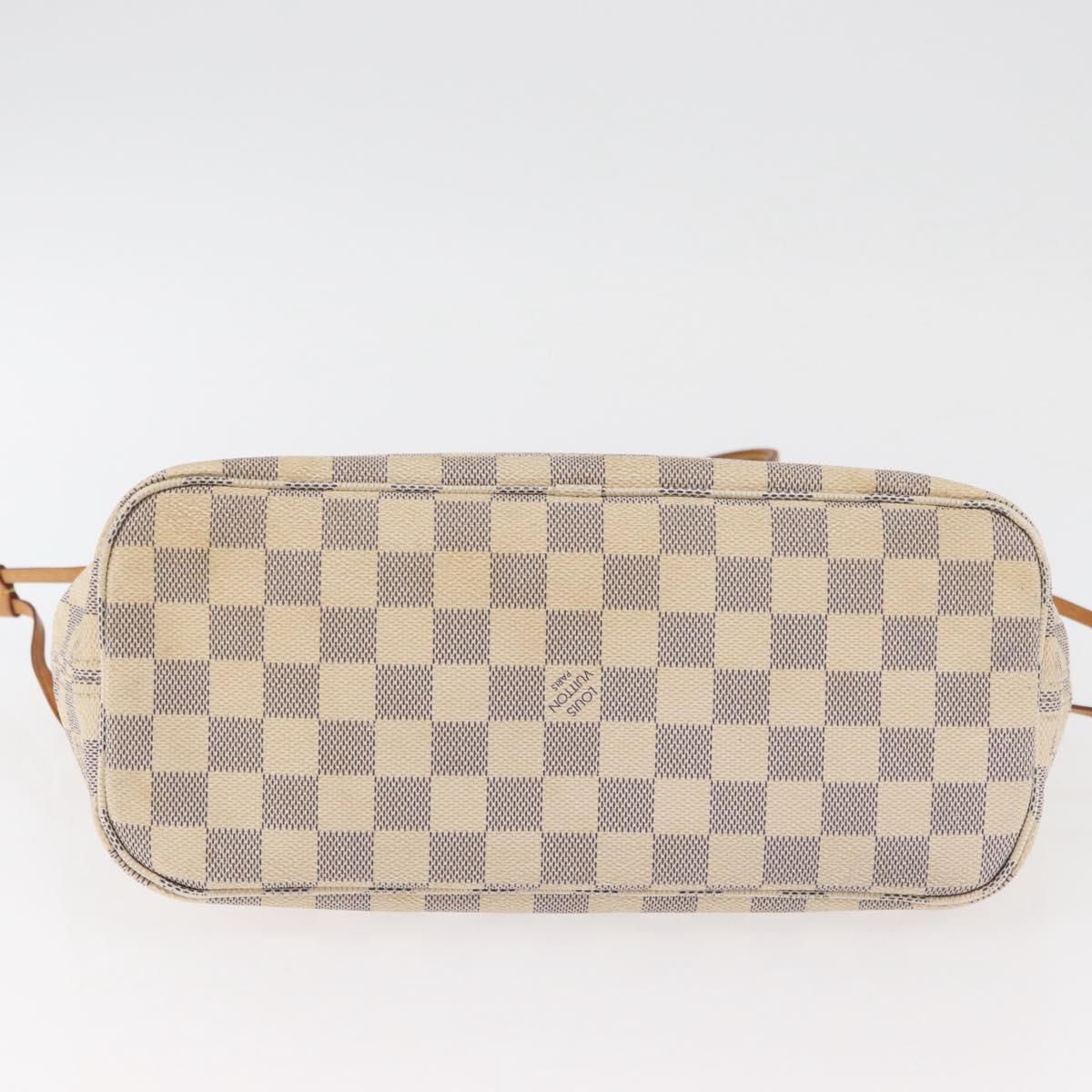 LOUIS VUITTON Damier Azur Neverfull PM Tote Bag N41362 LV Auth 180341