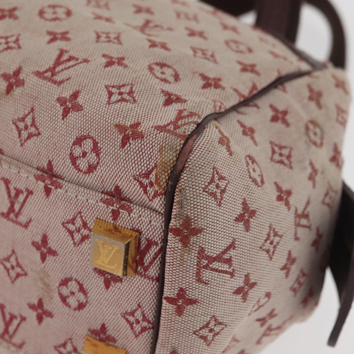 LOUIS VUITTON Monogram Mini Josephine PM Hand Bag Red M92216 LV Auth 180350