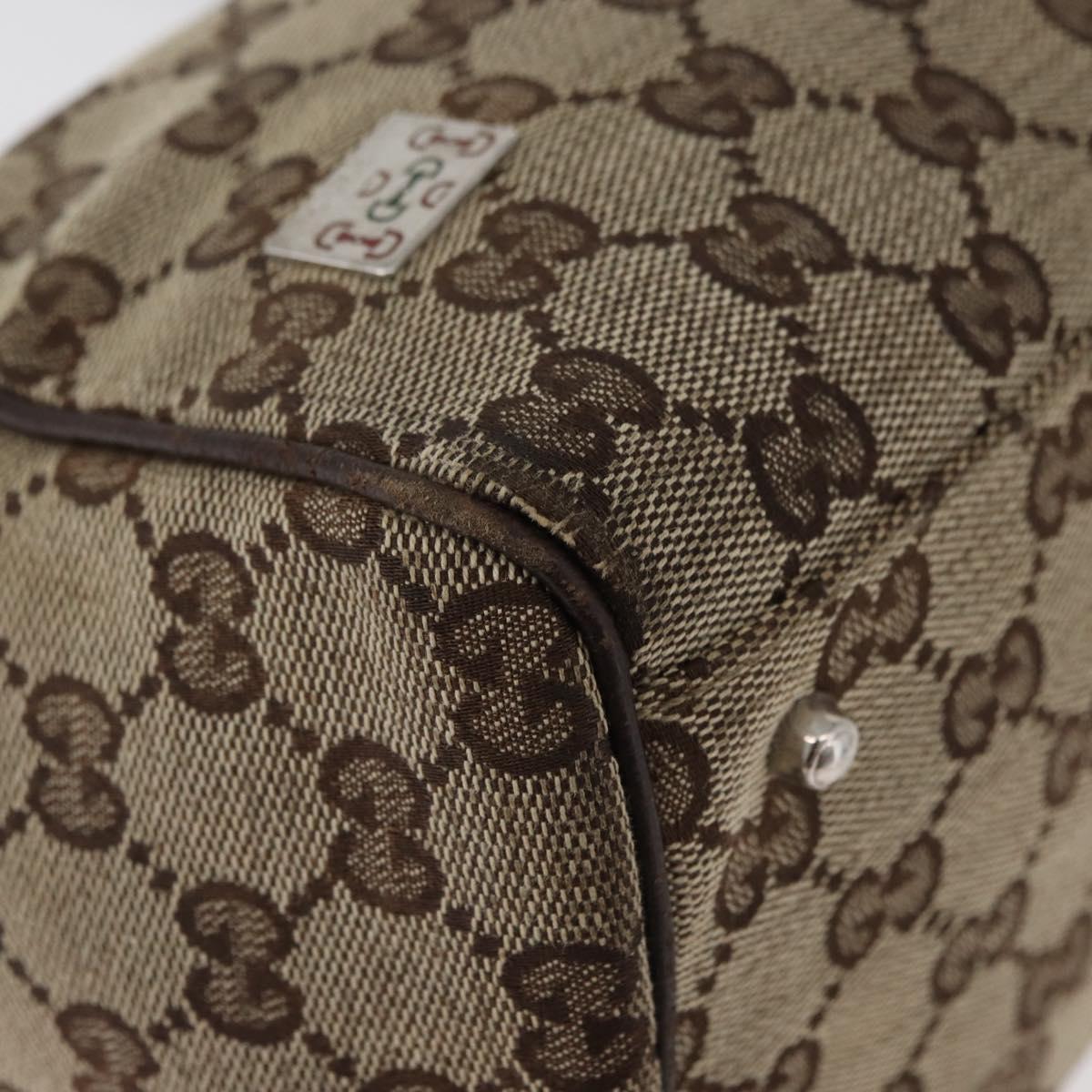 GUCCI GG Canvas Web Sherry Line Hand Bag Beige 145810 Auth 180354