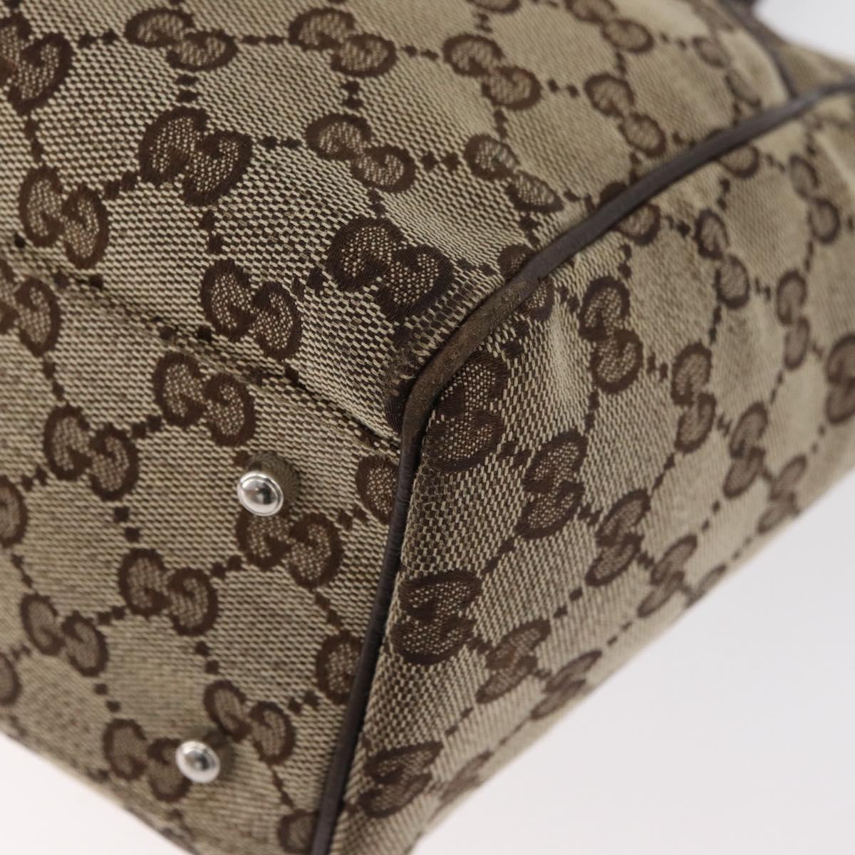 GUCCI GG Canvas Web Sherry Line Hand Bag Beige 145810 Auth 180354