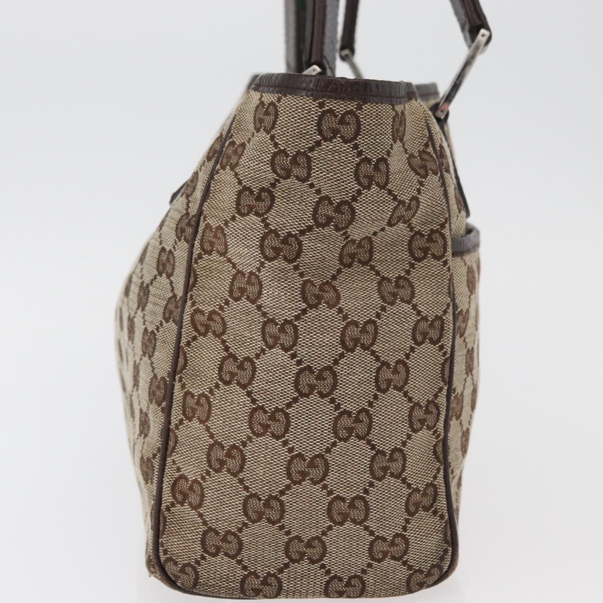 GUCCI GG Canvas Web Sherry Line Hand Bag Beige 145810 Auth 180354